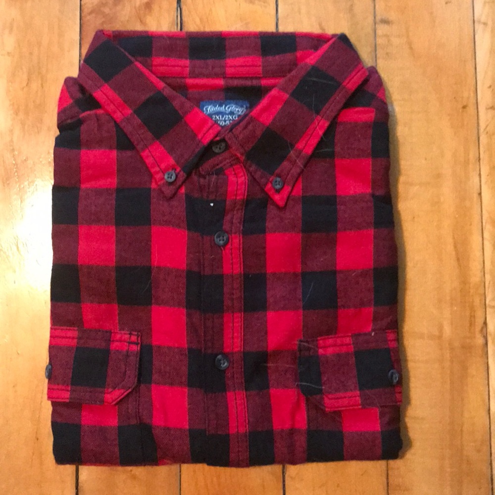 Faded Glory Red Plaid Flannel